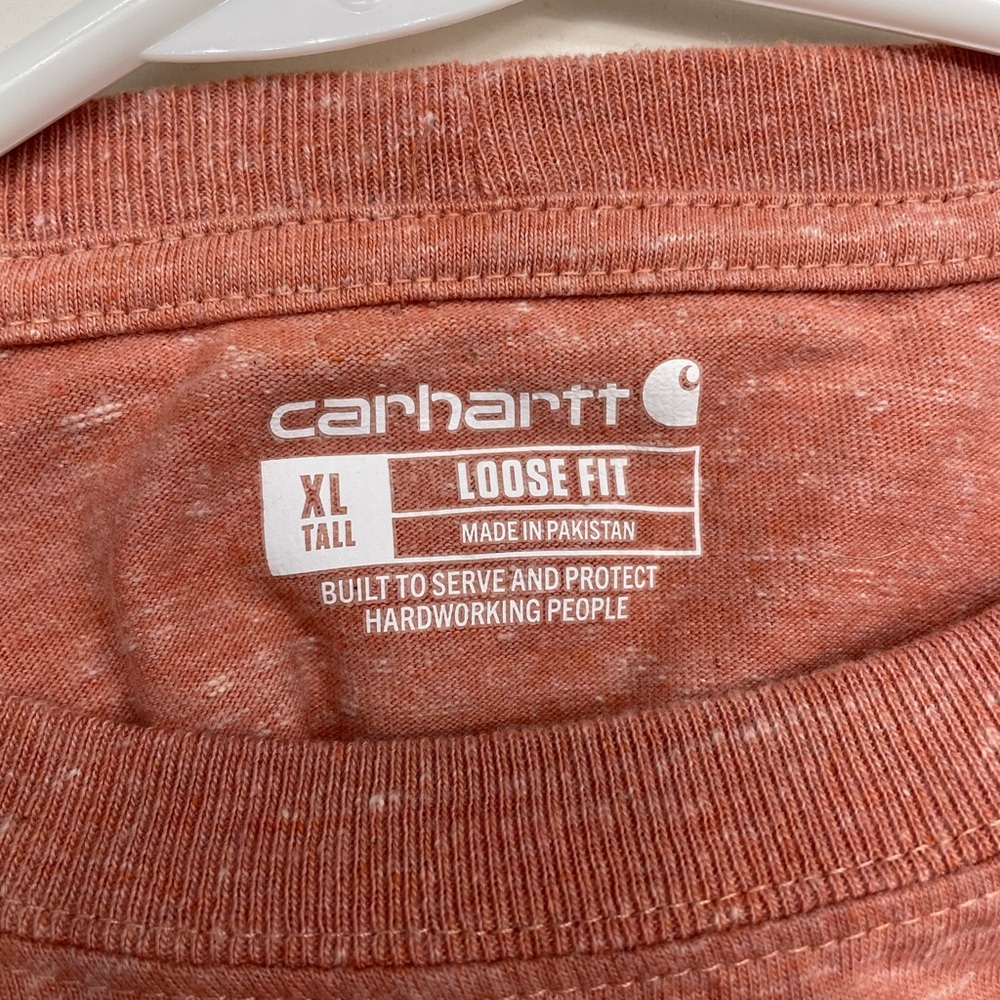Carhartt Short Sleeve Pocket Tee in Heathered Coral size XL Tall - Picture 4 of 6